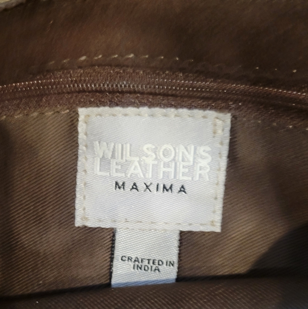 Y2K Maxima Wilsons Leather Suede Brown   Leather Stitching Shoulder Bag - Picture 7 of 9